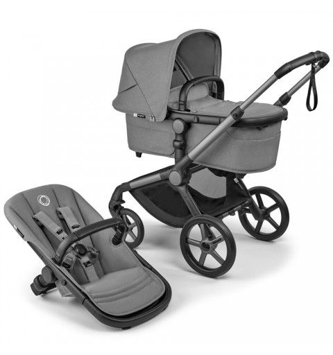 Bugaboo Fox 5 Renew - wózek wielofunkcyjny, zestaw 2w1 z opcją 3w1 i 4w1 | Graphite / Moon Grey - Moon Grey